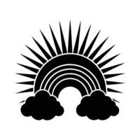 Rainbow combined silhouette vector