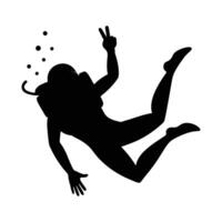 Scuba Diver Dynamic Silhouette vector