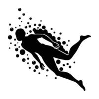 Scuba Diver Floating Vectors