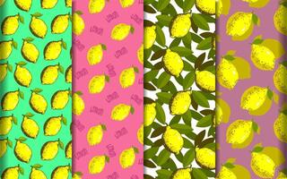 Lemon pattern set. Fruity citrus patterns. for juice packaging. vector