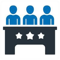 Meeting icon concept in blue filled vector