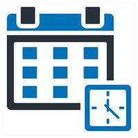 Schedule icon concept in blue filled vector