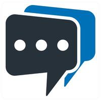 Message icon concept in blue filled color vector
