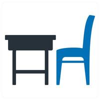 Office Table icon concept in blue filled vector