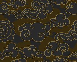 Clouds in the night sky. Abstract seamless pattern in oriental style. vector