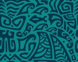 Hawaiian motifs.. Tiki seamless pattern. Aztec textile print.Geometric, background. vector