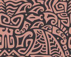 Hawaiian motifs.. Tiki seamless pattern. Aztec textile print.Geometric background. Suitable for printing on fabric and paper vector