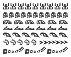Tiki elements. Aztec and Mayan graphics on a white isolated background. vector