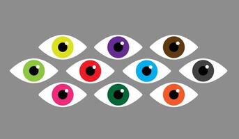 Simple eyes of different color set.Bauhaus eye. Minimal geometric design of the 20s. Abstract template with elements of primitive forms. vector