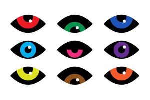 Simple eyes of different color set.Bauhaus eye. Minimal geometric design of the 20s. vector
