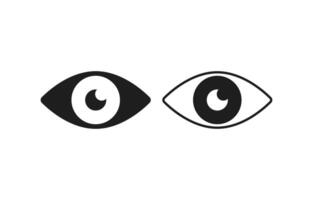 Eyes icon set. Filled outline, line. stroke style vector