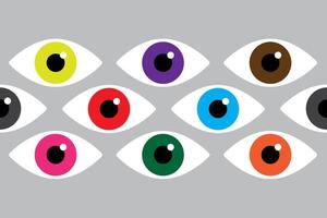 Simple eyes of different color seamless pattern.Bauhaus eye. Minimal geometric design of the 20s. Abstract vector