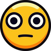 Yellow emoji with large eyes and a surprised expression. vector