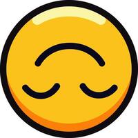 Smiling emoji with closed eyes and content expression. vector