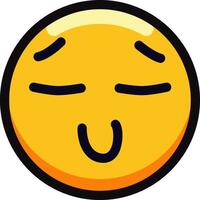 Blushing emoji with a shy, smiling expression on a yellow face. vector