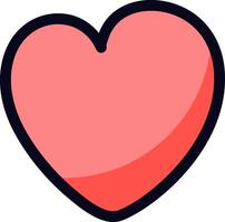 Simple pink and red heart icon symbolizing love and affection. vector