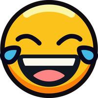 Laughing emoji with tears of joy and a big smile. vector