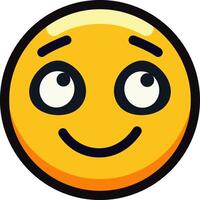 A smiling emoji with large eyes and a cheerful expression. vector