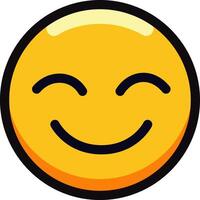 A smiling emoji with closed eyes and a cheerful expression. vector