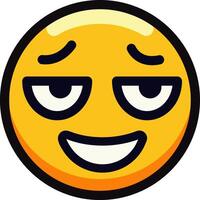 Smug emoji with a confident and satisfied facial expression. vector