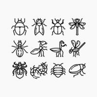 Design Illustration graphic of insect set icon with line style. Suitable for UI, mobile design, web design, etc. vector