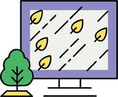 Autumn Leaves Falling Rain Weather Screen Display Nature Tree vector