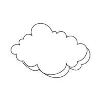 cloud continuous one line drawing design art vector