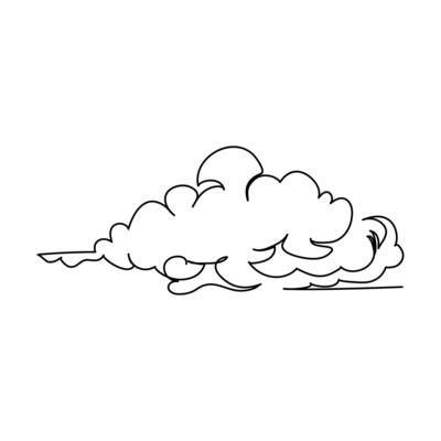 Cloud single line art continuous