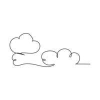 Skyline Serenity A Continuous Line Cloud vector