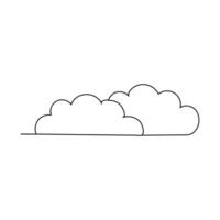 single line drawing of a cloud Continuous line vector