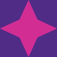 A purple star with a pink outline vector