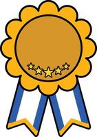 A medal with five stars on it vector