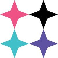 Four stars in different colors on a white background vector