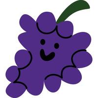 A cartoon purple grape with a smile vector