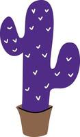 A purple cactus in a pot on a white background vector