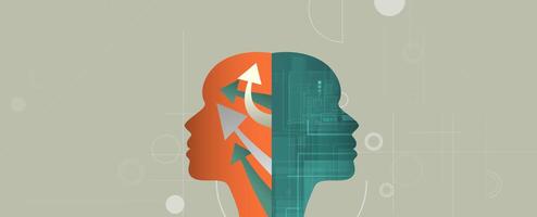 The Convergence of Data and Intelligence in Artificial Technology Evolution vector