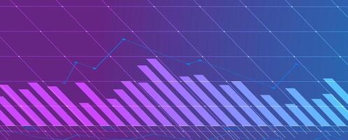 a graph chart with a line going up and down vector