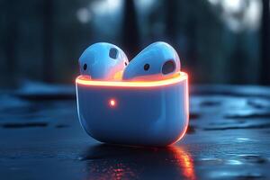 Glowing EarPods in a Dynamic Setting photo