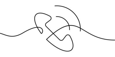 continuous line drawing of calling telephone symbol. abstract line art illustration vector