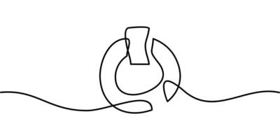 continuous line drawing of power button symbol. abstract line art illustration vector
