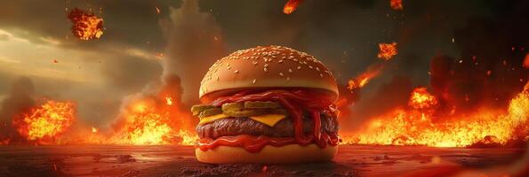 Catapulting a Gigantic Burger Into the Air photo