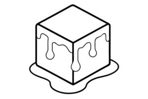A illustration of a dripping cube. vector