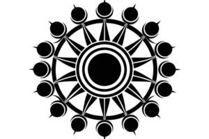 Elegant black and white circular design graphic. vector