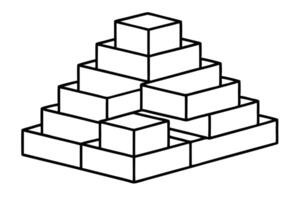 Pyramid-shaped storage container graphic design vector
