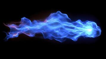 Blue smoke on a black background photo