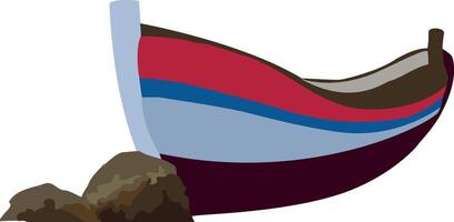 A boat with a red, blue and white stripe vector