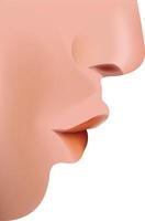 A cartoon illustration of a person's face with a nose vector