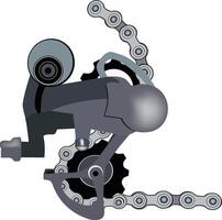 A bicycle chain and chain on a white background vector