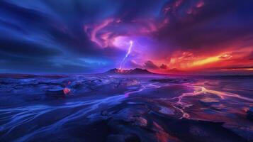 Flash of lightning in a magic frame photo