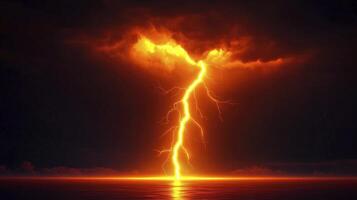 Flash of lightning surrounded by mist. photo